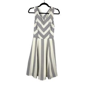 Maurices, Size 3/4, Black & White Fit & Flare Dress, Crisscross Woven Back,